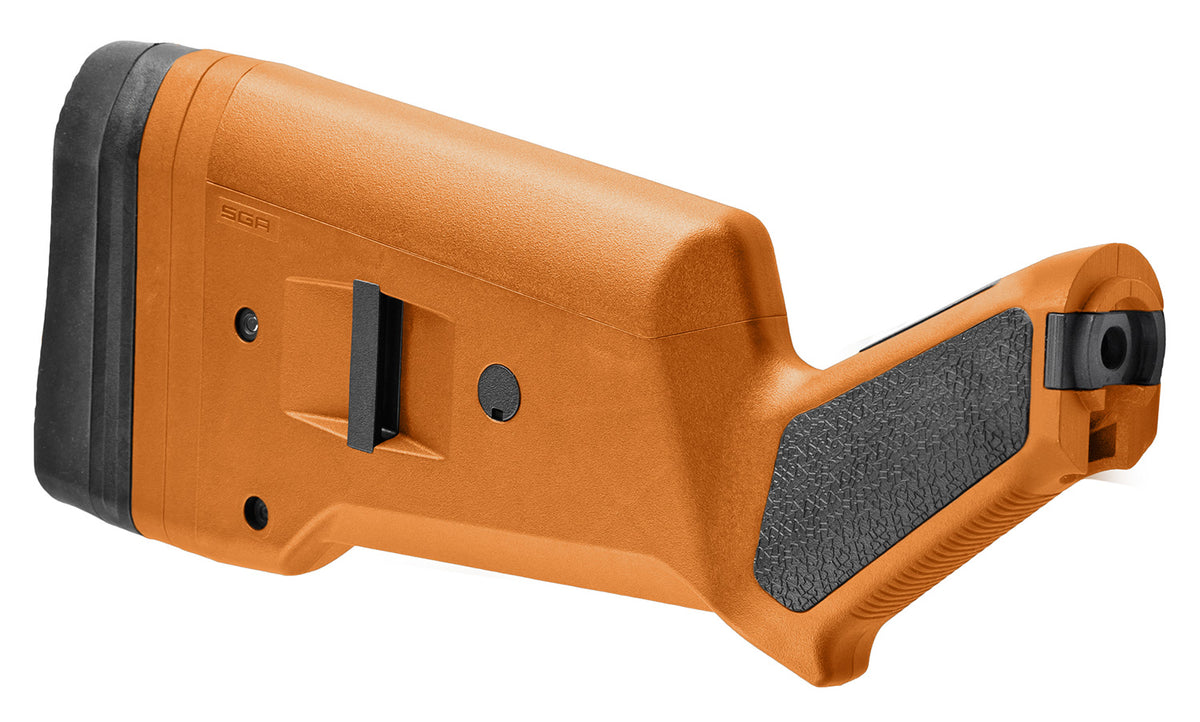 Magpul MAG490-ORG SGA Stock Orange Polymer Ambidextrous for Mossberg 500/590/590A1 Shotguns