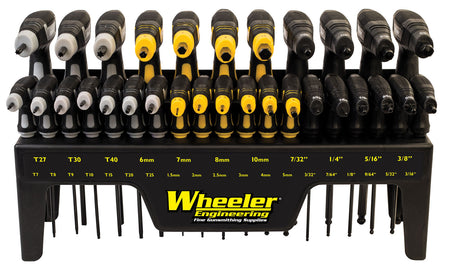 Wheeler 30-Piece P-Handle Gunsmithing Driver Set, Hex and Torx, Rubber Handle