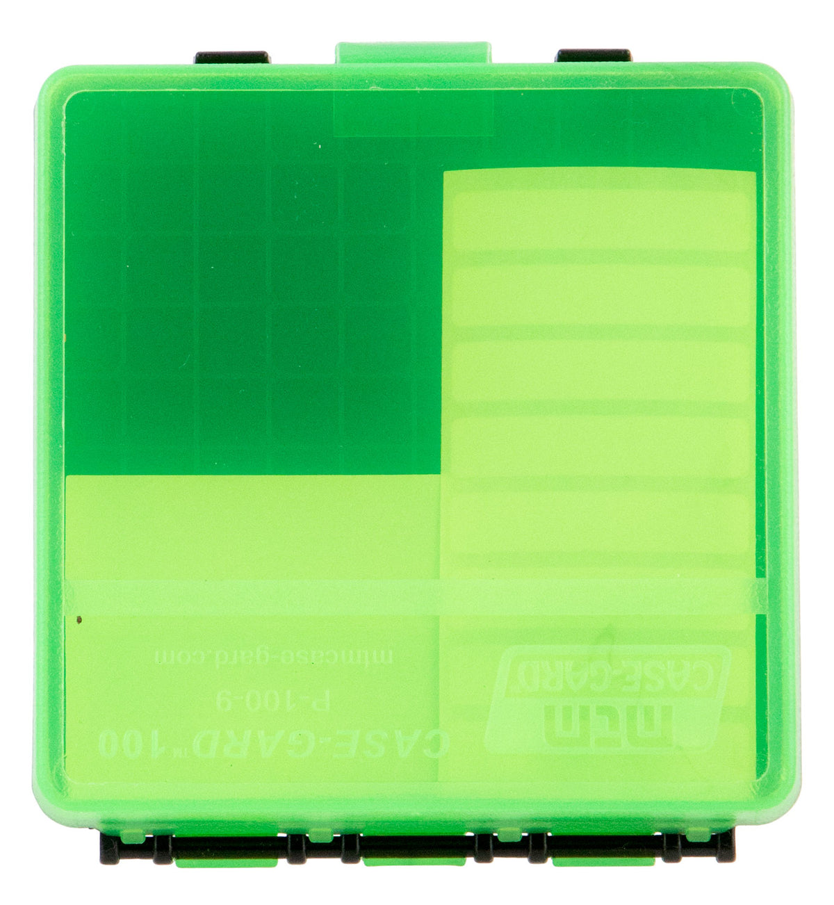 MTM P100916T Case-Gard P-100 Handgun Ammo Box Multi-Caliber Clear Green 100rd