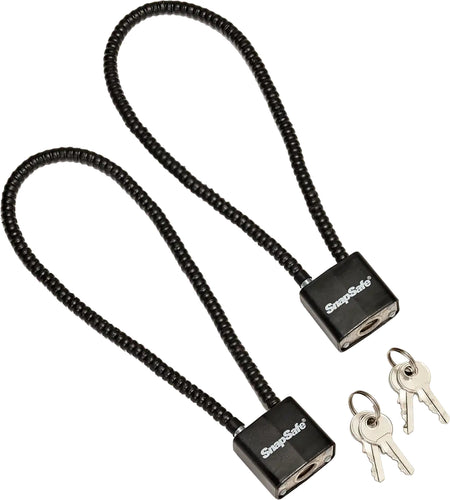 SnapSafe 75281 Cable Gun Lock with Padlock Black PVC-Covered 2 Pack