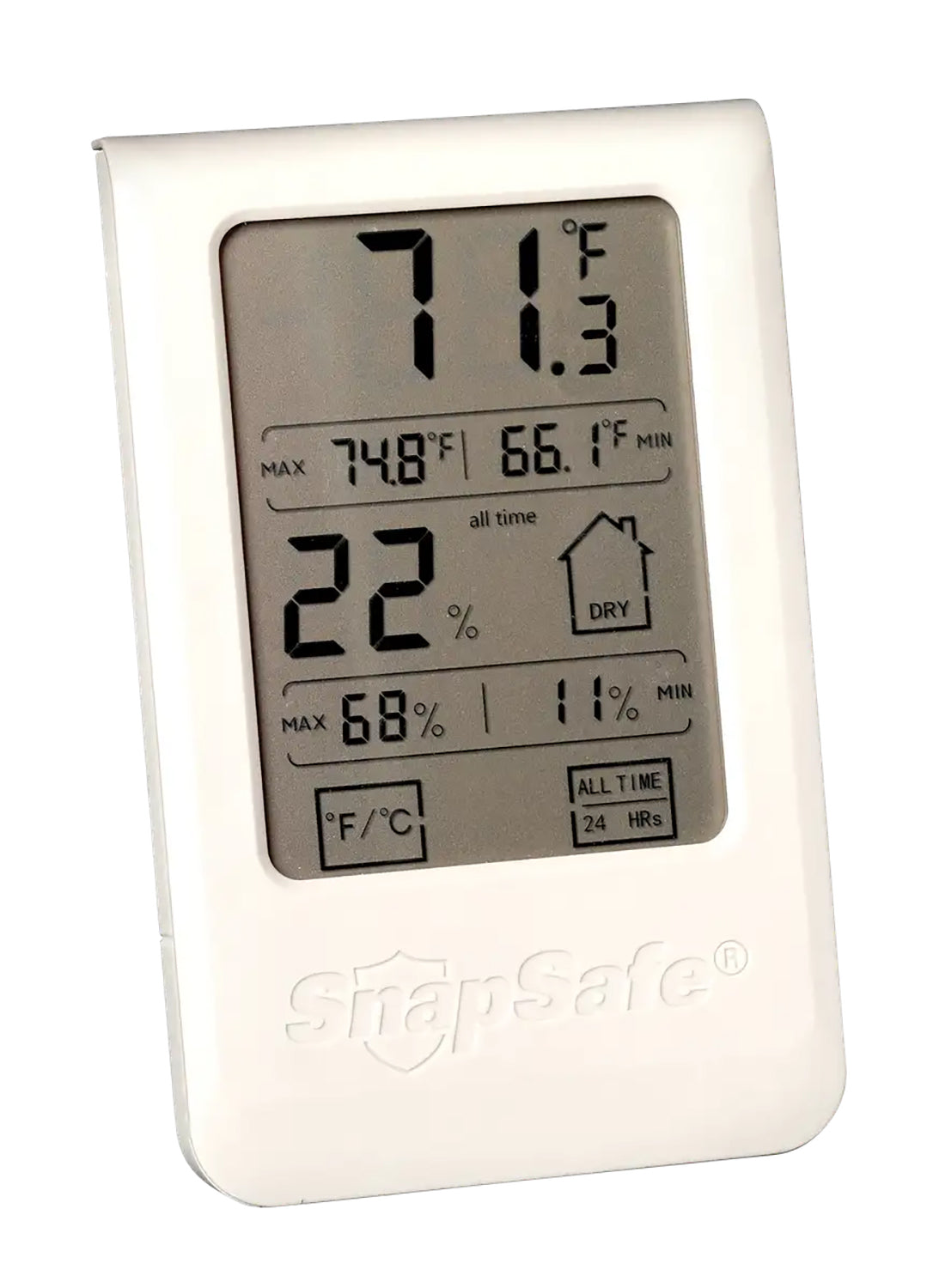 SnapSafe 75909 Vault Room Hygrometer Temp and Humidity Monitor Gray