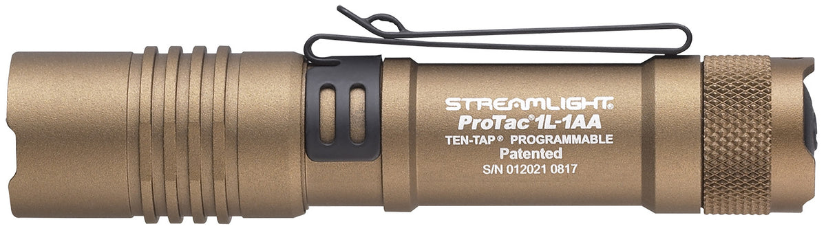 Streamlight 88073 ProTac 1L-1AA Coyote 350-Lumen White C4 LED Multi-Battery EDC Flashlight
