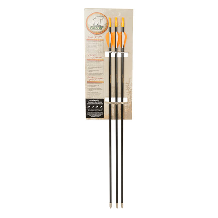 Bear Brave 3-Pack Youth Fiberglass Arrows with Vanes Glue-On Nocks and Points Included