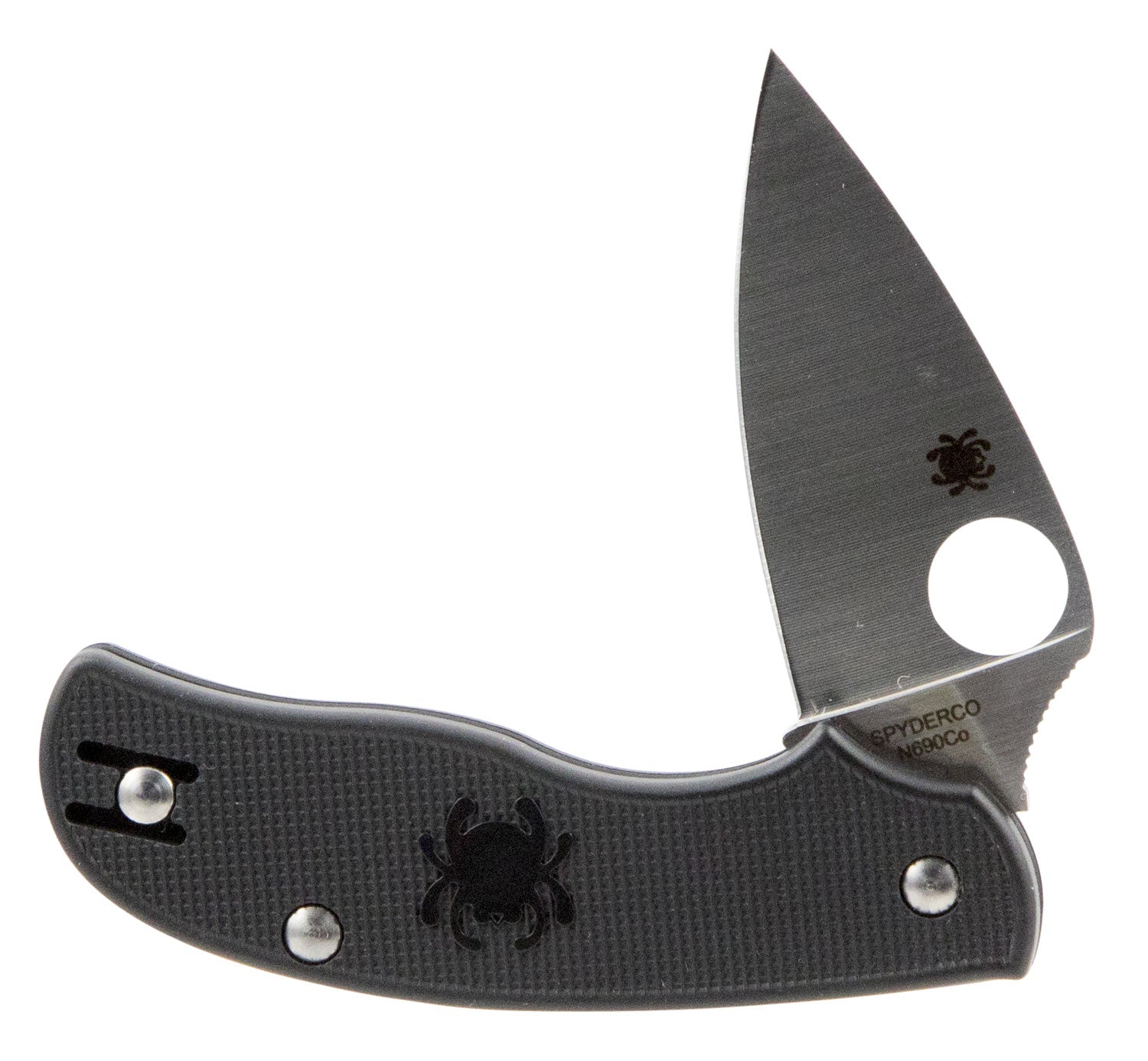 Spyderco C127PBK Urban Lightweight SLIPIT 2.61" Folding Drop Point N690Co Blade Black FRN Handle with Clip