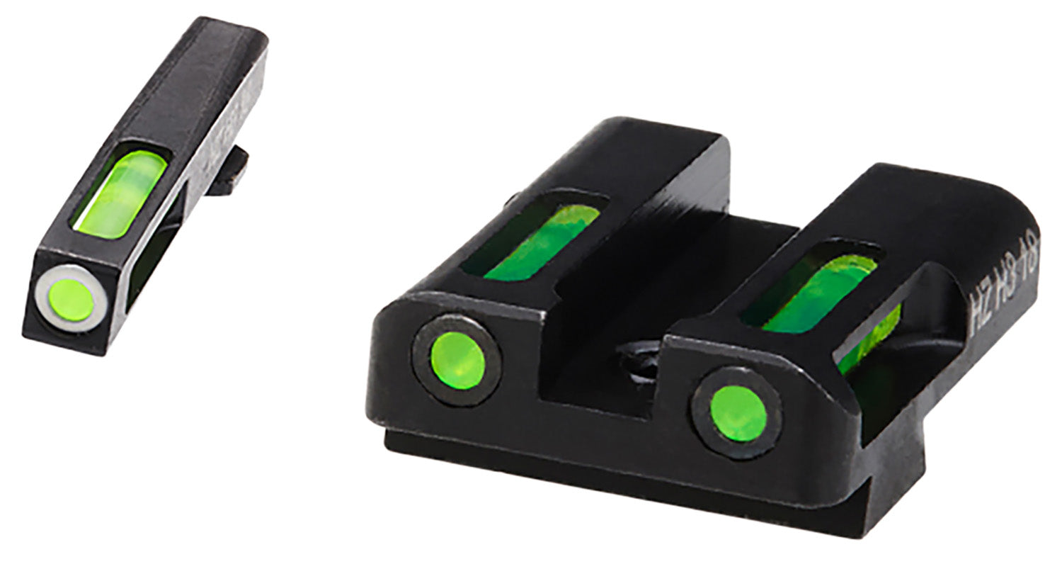 HiViz GLN325 LiteWave H3 Glock Night Sight Set Green Tritium White Outline Front