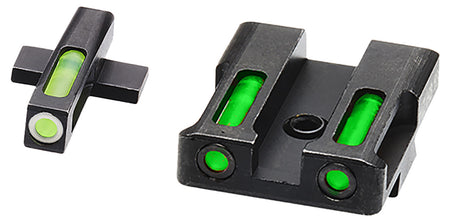 HiViz XDN321 LiteWave H3 Night Sight Set Green Tritium White Outline for Springfield XD