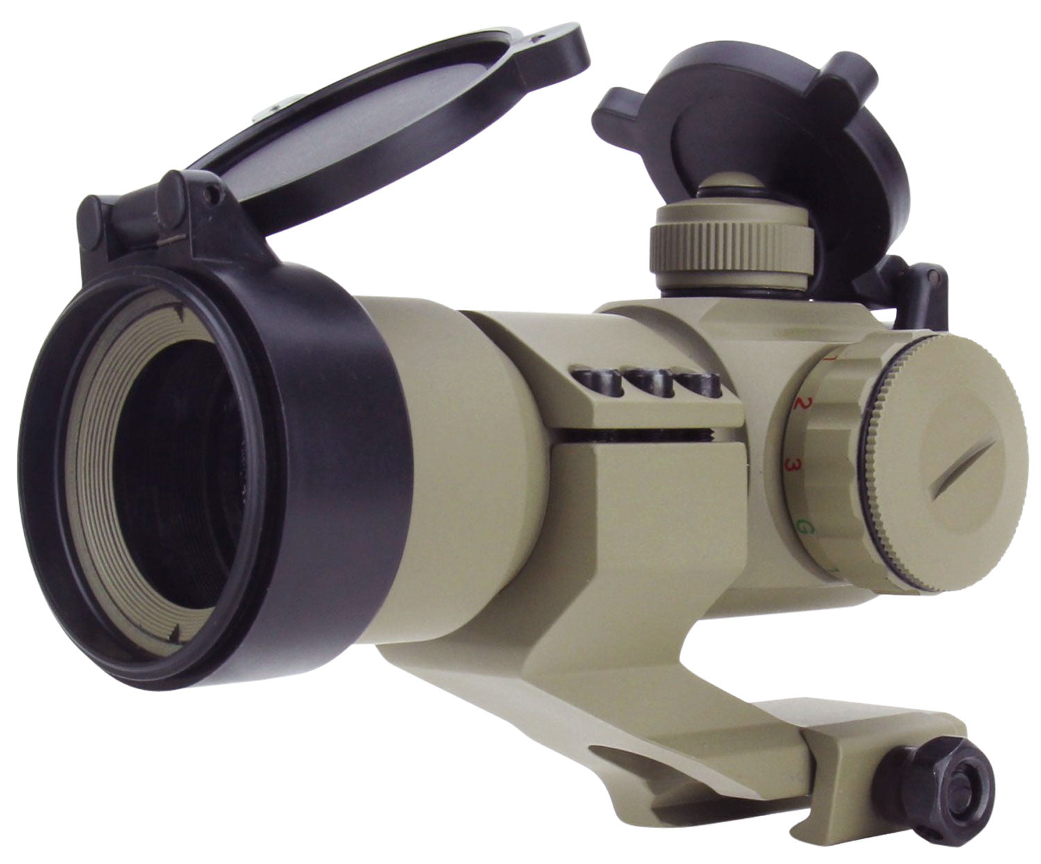 TacFire RD004T Flat Dark Earth 1x30mm Dual Illuminated Red Green Dot Sight 2 MOA