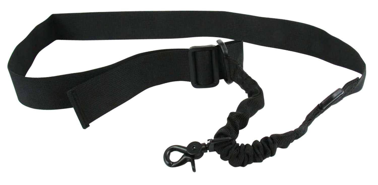 TacFire Single Point Double Bungee Black Nylon Sling 20"-30" Adjustable SL001B