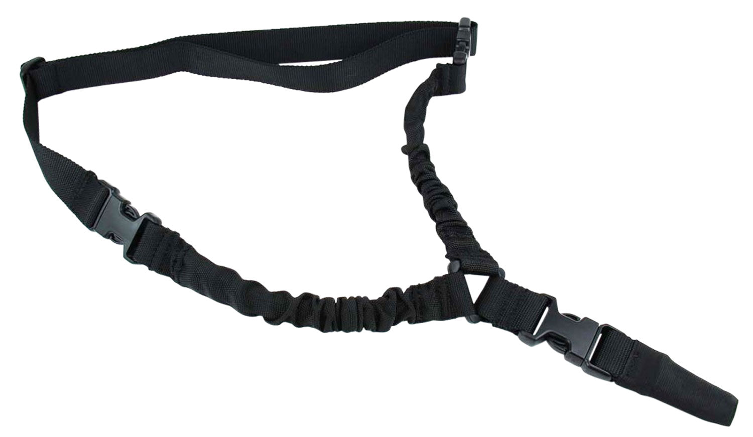 TacFire SL002B Adjustable One-Point Double Bungee Rifle Sling Black Nylon
