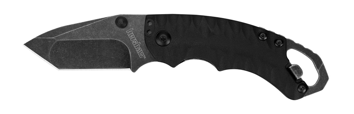 Kershaw 8750TBLKBW Shuffle II 2.6-Inch Folding American Tanto 8Cr14MoV BlackWash Blade Black Nylon Handle with Clip