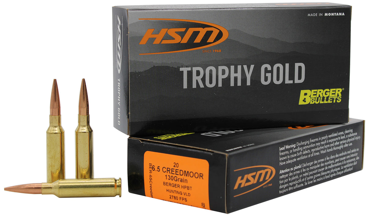 HSM Trophy Gold Berger Hunting VLD Match 130 Grain 6.5mm Creedmoor  810742026608