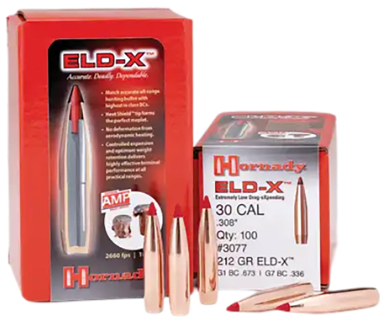 Hornady 2840 7mm .284 Diameter 162 Grain ELD-X Component Bullets Box of 100