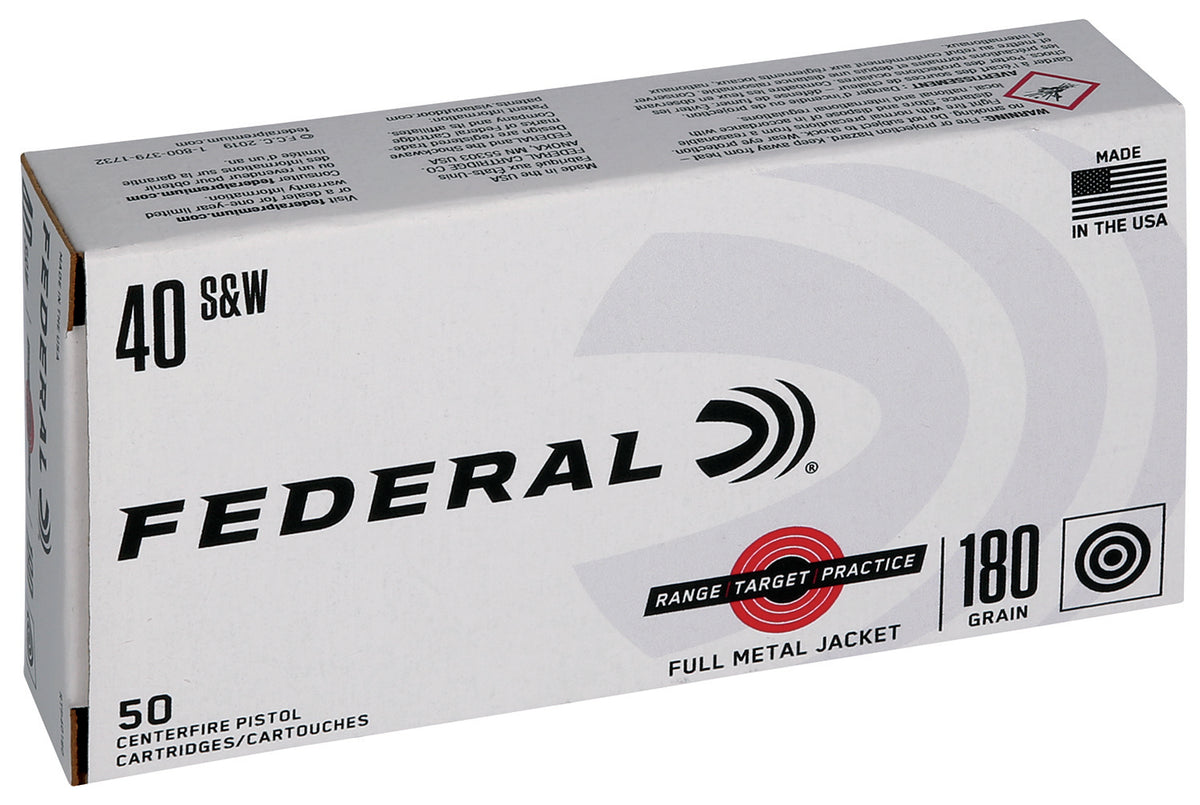 Federal .40 S&W Range & Target 180 grain Full Metal Jacket ammunition