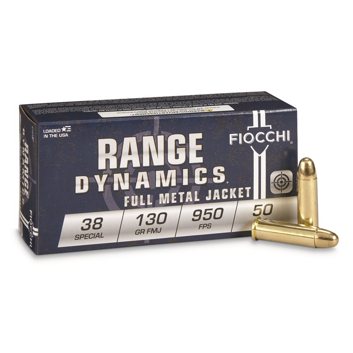 Fiocchi .38 Special Range Dynamics 130 grain Full Metal Jacket ammunition