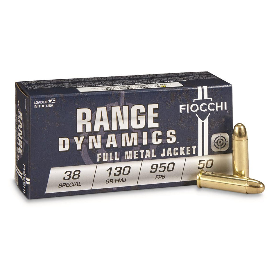 Fiocchi .38 Special Range Dynamics 130 grain Full Metal Jacket ammunition