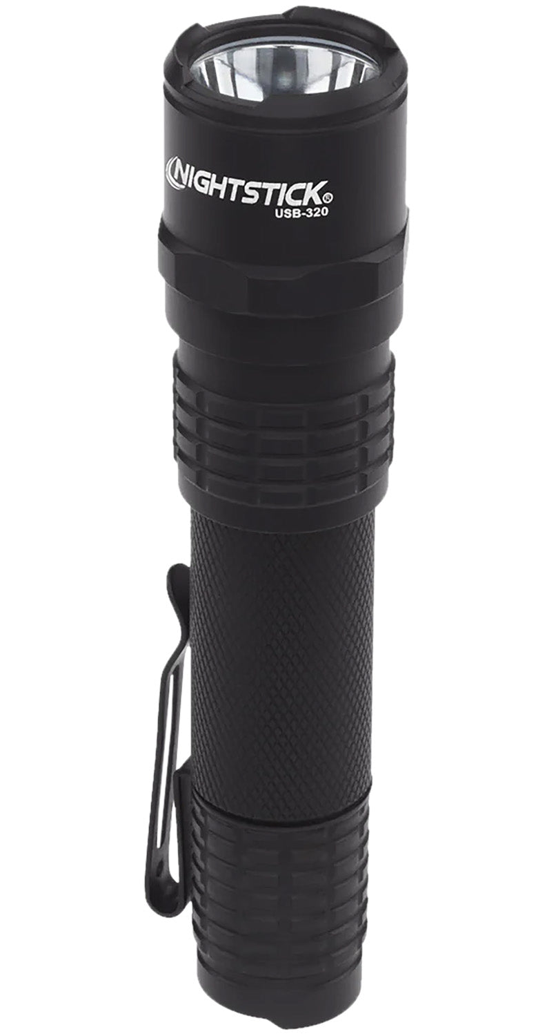 Nightstick USB320 EDC Metal Flashlight Black Anodized USB Rechargeable 320 Lumens
