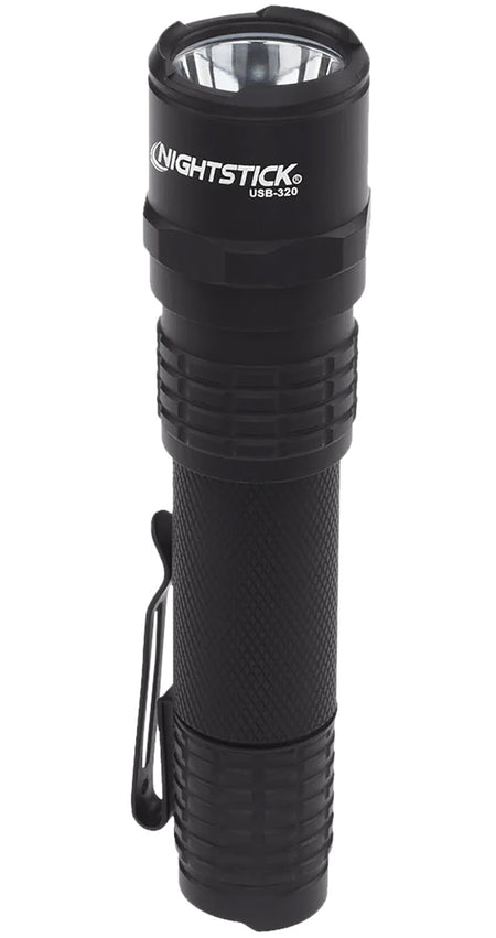 Nightstick USB320 EDC Metal Flashlight Black Anodized USB Rechargeable 320 Lumens