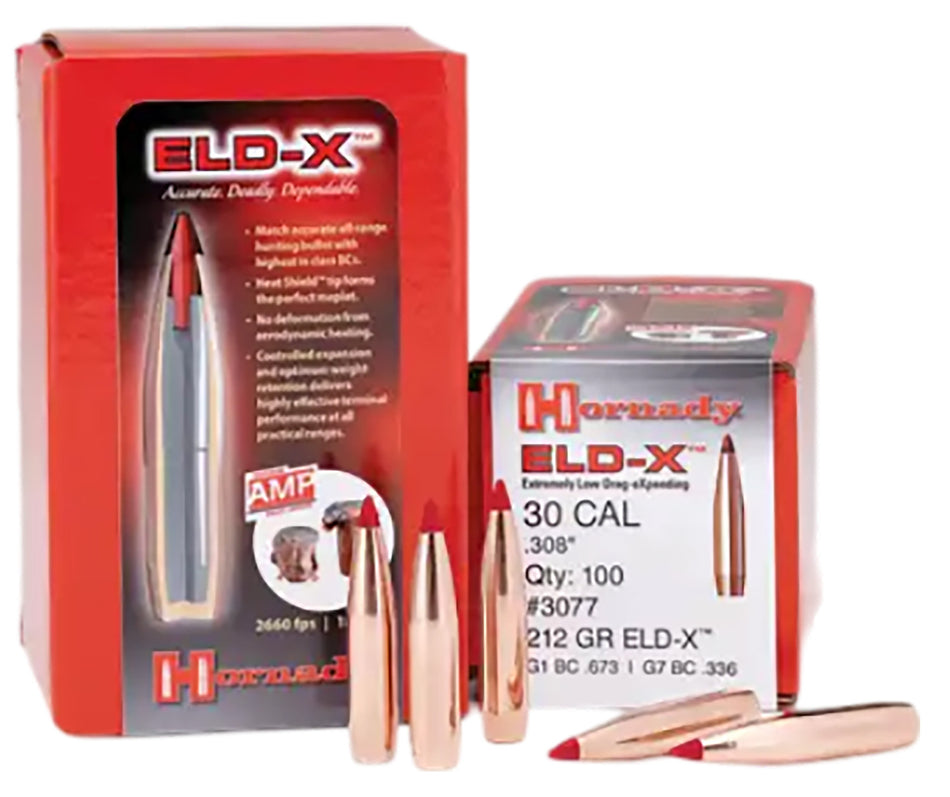 Hornady 3074 30 Cal .308 Diameter 178 Grain ELD-X Component Bullets Box of 100