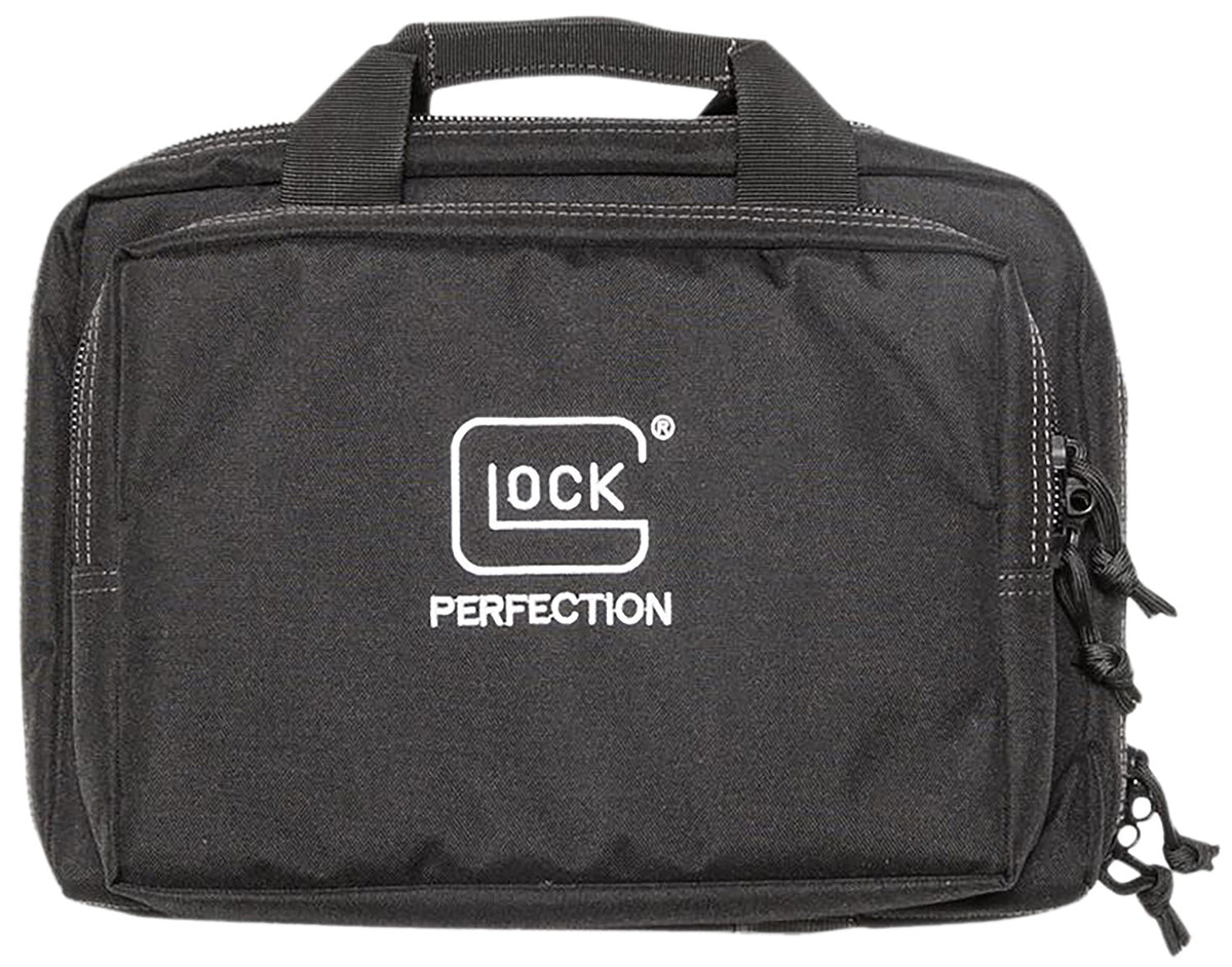 Glock AP60300 Double Pistol Case Black with Carry Handle Dual Padded Compartments and 5 Mag Holders