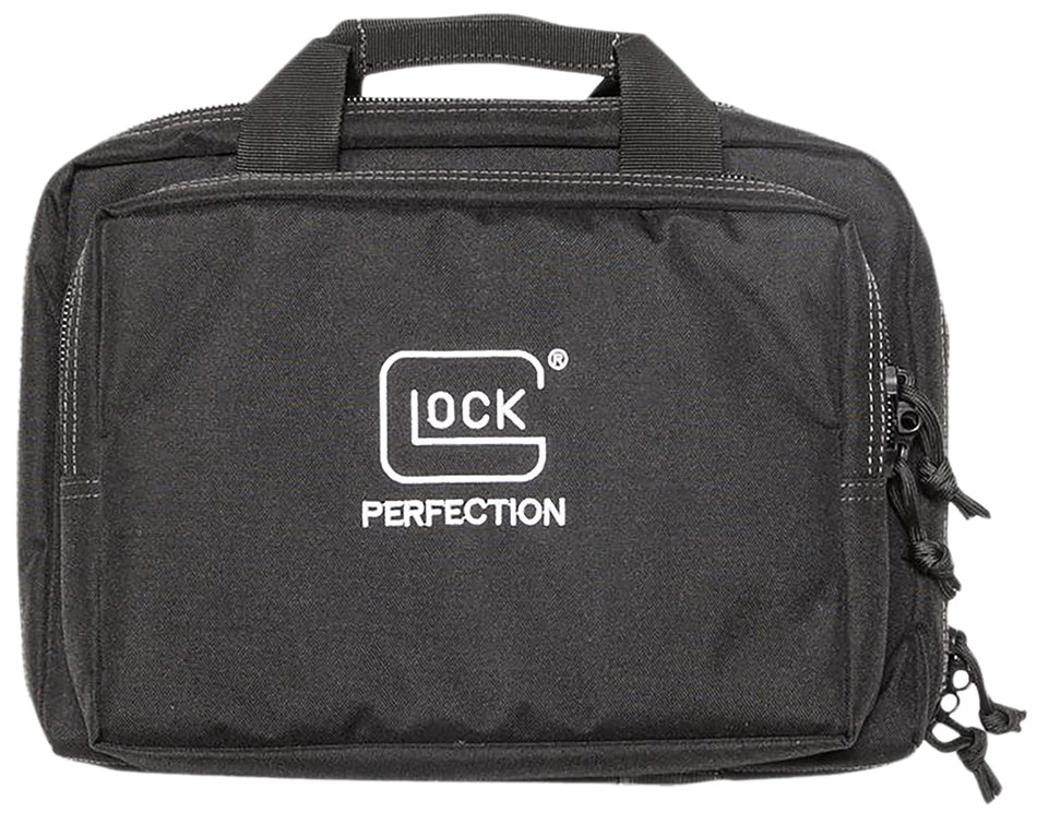 Glock AP60300 Double Pistol Case Black with Carry Handle Dual Padded Compartments and 5 Mag Holders