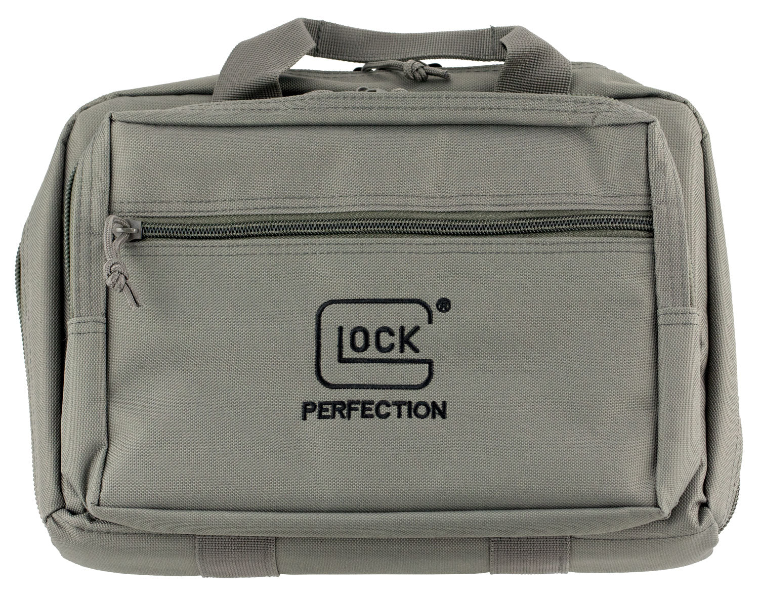 Glock AP60301 Double Pistol Case Gray with Carry Handle Dual Padded Compartments and 5 Mag Holders