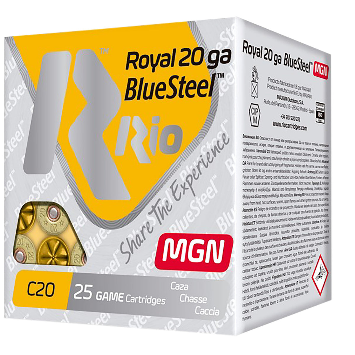 Rio Ammunition 20 Gauge Shotgun Ammo Royal BlueSteel Magnum 3 in 1 oz #2