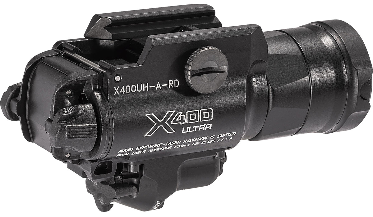 SureFire X400UHARD X400UH-A-RD Masterfire WeaponLight Black 1000 Lumens White LED with Red Laser