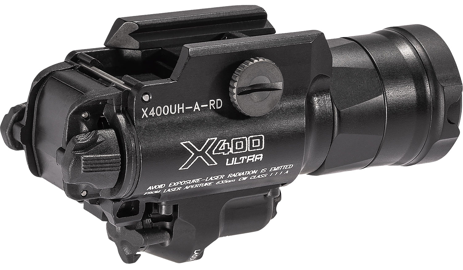 SureFire X400UHARD X400UH-A-RD Masterfire WeaponLight Black 1000 Lumens White LED with Red Laser
