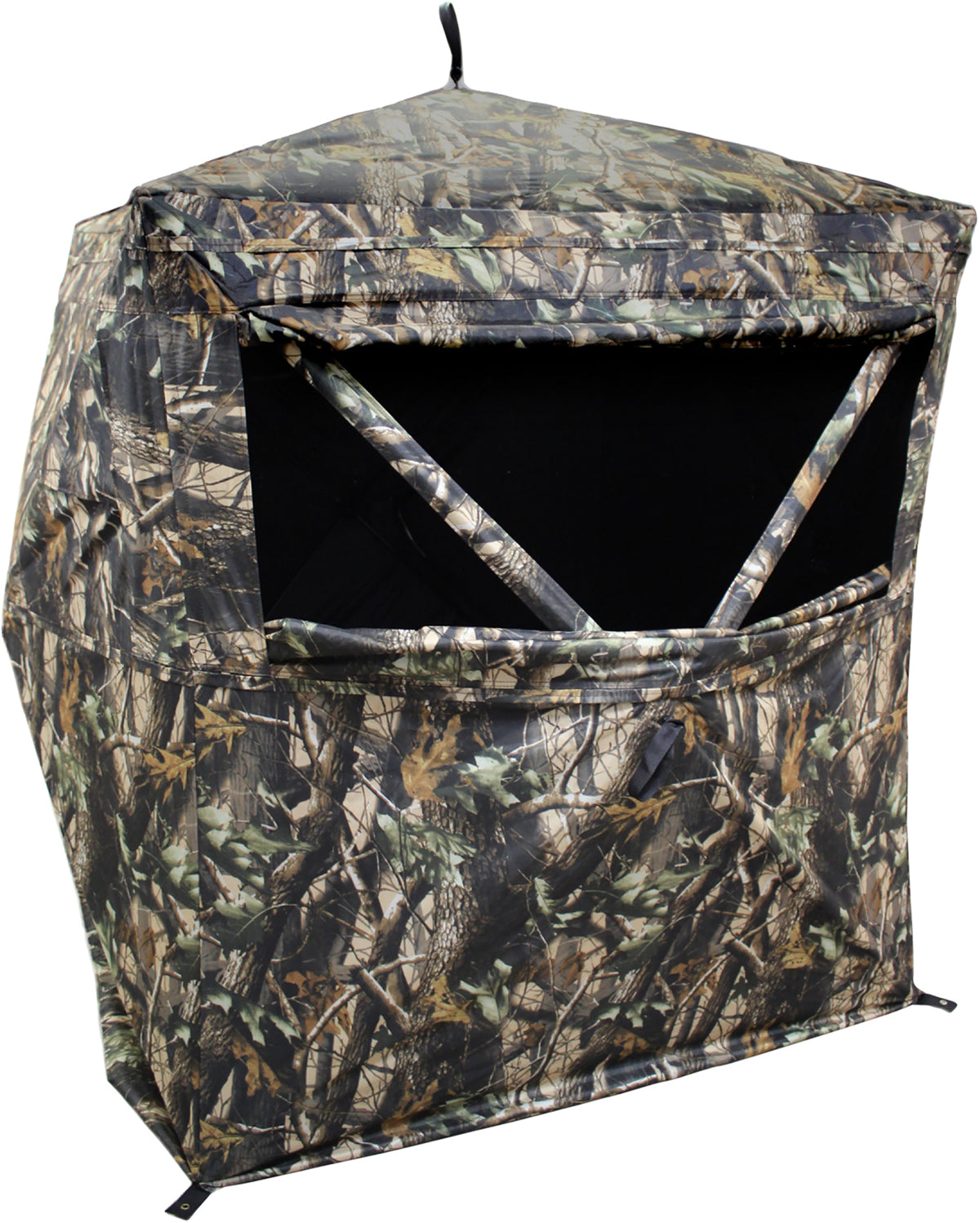 HME 2-Person Water Resistant Pop-Up Ground Blind Blackout Interior Camo