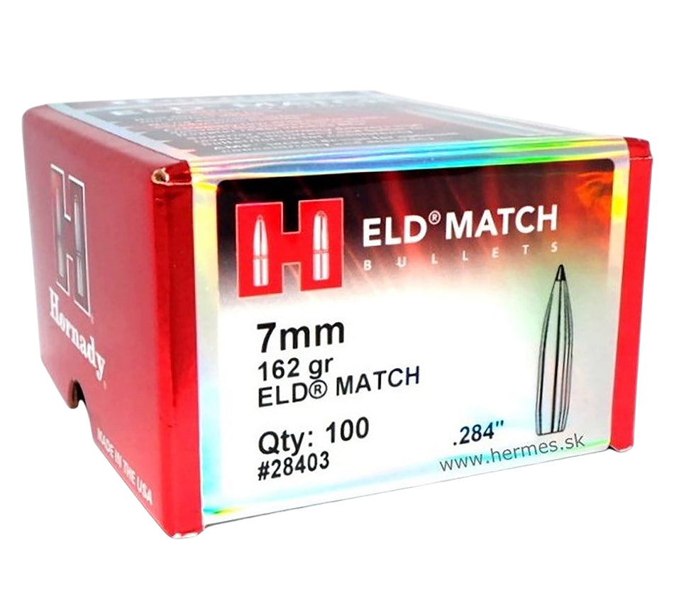 Hornady 28403 7mm .284 Diameter 162 Grain ELD Match Component Bullets Box of 100