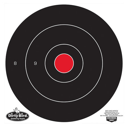 Birchwood Casey 35070 Dirty Bird 12" Bullseye Hanging Tagboard Shooting Target Black/Red 100-Pack