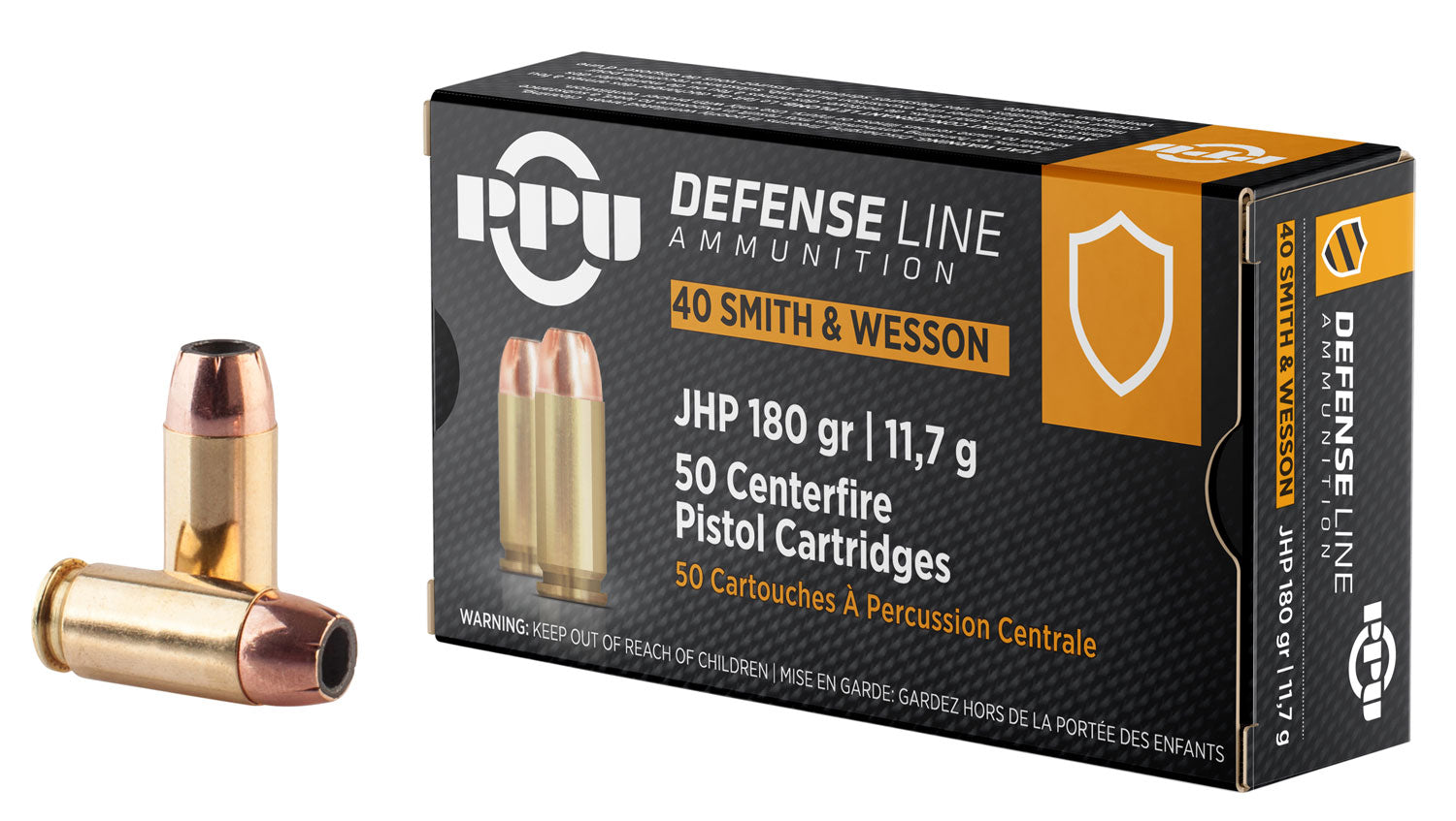 Prvi Partizan Defense Jacketed Hollow Point 180 Grain .40 S&W 967 fps 8605003811725