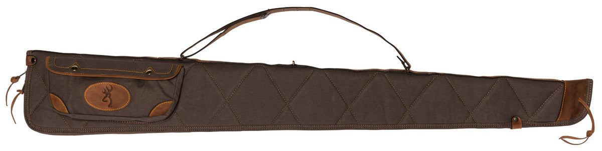 Browning 1413886952 Lona 52" Canvas Rifle/Shotgun Case Flint/Brown Foam Padded