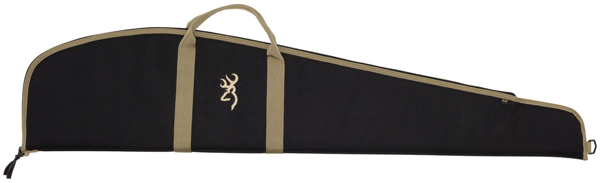 Browning 1410049244 Plainsman 44" Black/Tan Polyester Rifle Case Open-Cell Foam