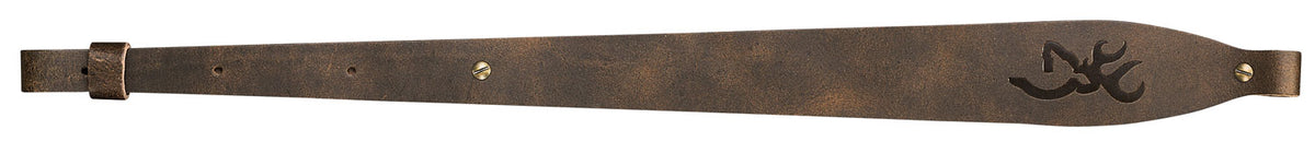 Browning Big Buckmark Top Grain Leather Rifle Sling with Brass Hardware