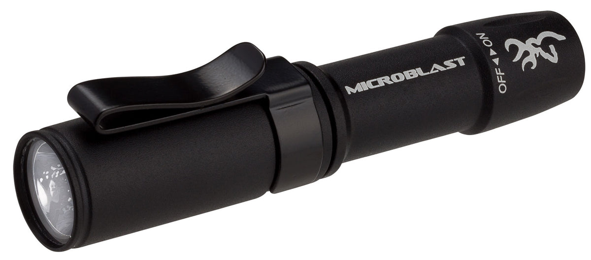 Browning 3712114 Microblast AAA LED Flashlight 72 Lumens Black with Pocket Clip