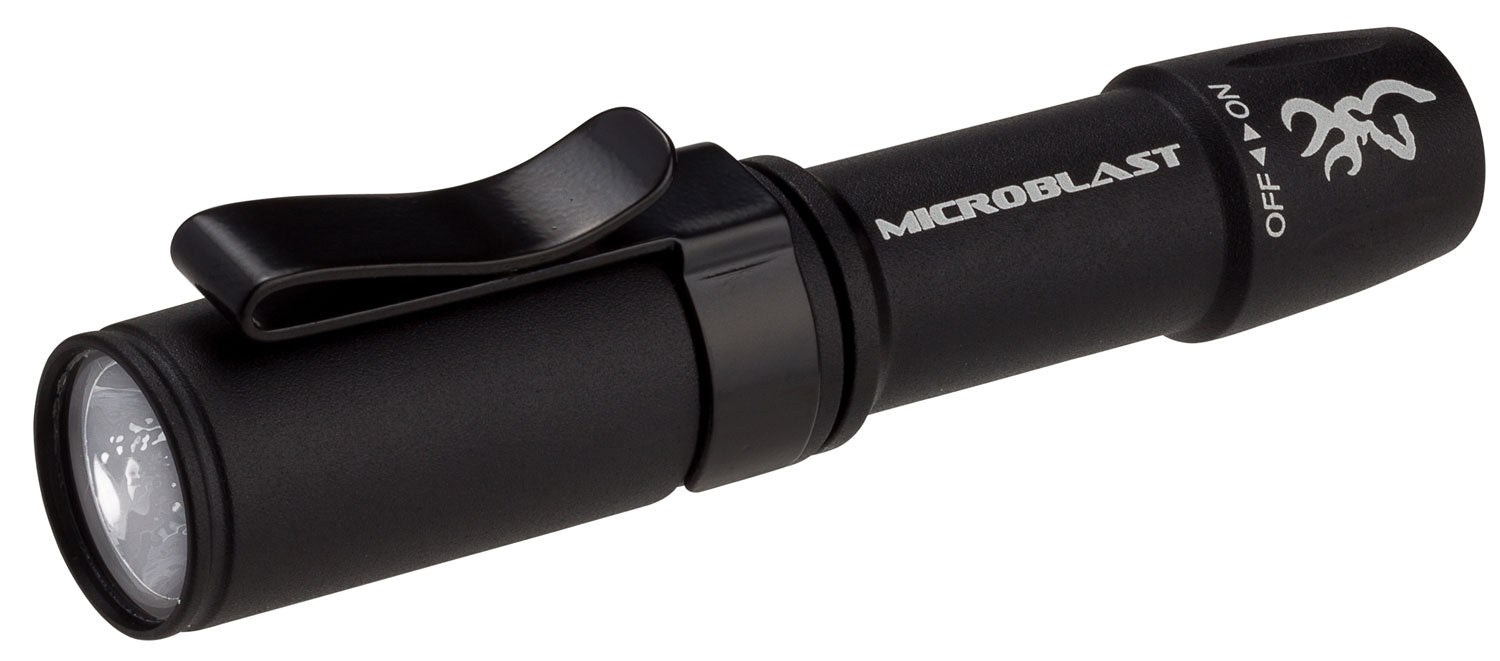 Browning 3712114 Microblast AAA LED Flashlight 72 Lumens Black with Pocket Clip