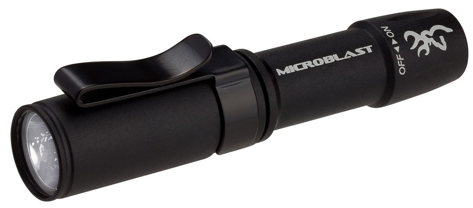 Browning 3712114 Microblast AAA LED Flashlight 72 Lumens Black with Pocket Clip