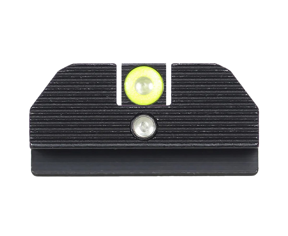 Night Fision GLK001015YGZ SOTG Accur8 Green Tritium Yellow Outline Front Black Rear Glock 17/17L/19