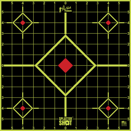 Pro-Shot 12SIGREEN5PK SplatterShot Adhesive Sight-In Target, Black/Green, 5-Diamond, 5 Pack