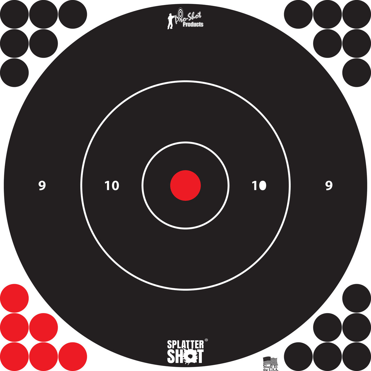 Pro-Shot 12BWHTE5PK SplatterShot 12" Bullseye Adhesive Targets Black/White 5 Pack
