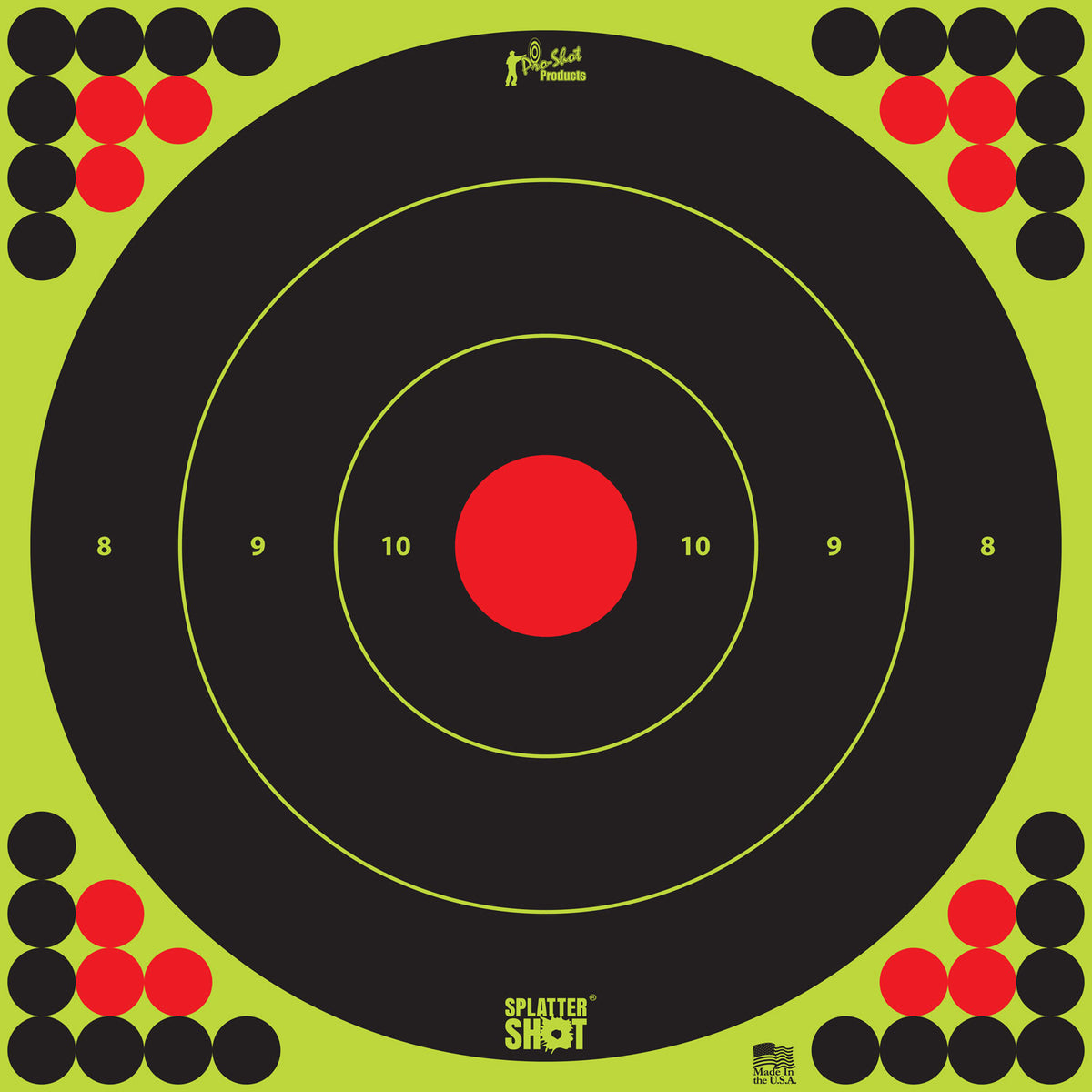 Pro-Shot LONGRANGE172 SplatterShot 17.25" Bullseye Adhesive Targets Black/Green/Red 5 Pack