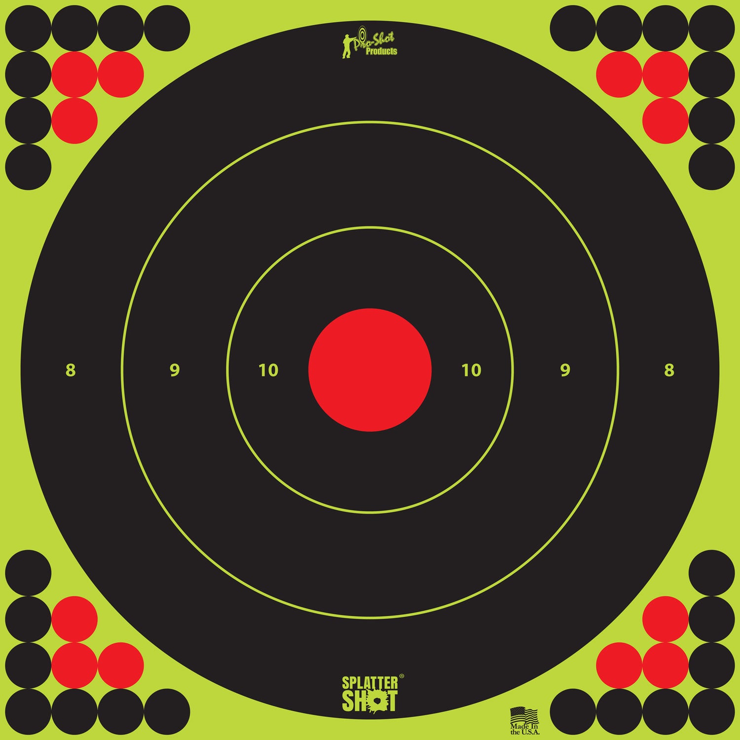 Pro-Shot LONGRANGE172 SplatterShot 17.25" Bullseye Adhesive Targets Black/Green/Red 5 Pack
