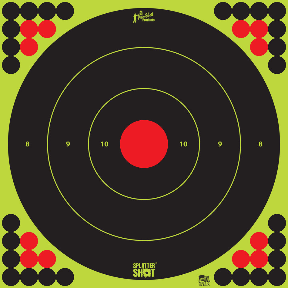 Pro-Shot LONGRANGE172 SplatterShot 17.25" Bullseye Adhesive Targets Black/Green/Red 5 Pack