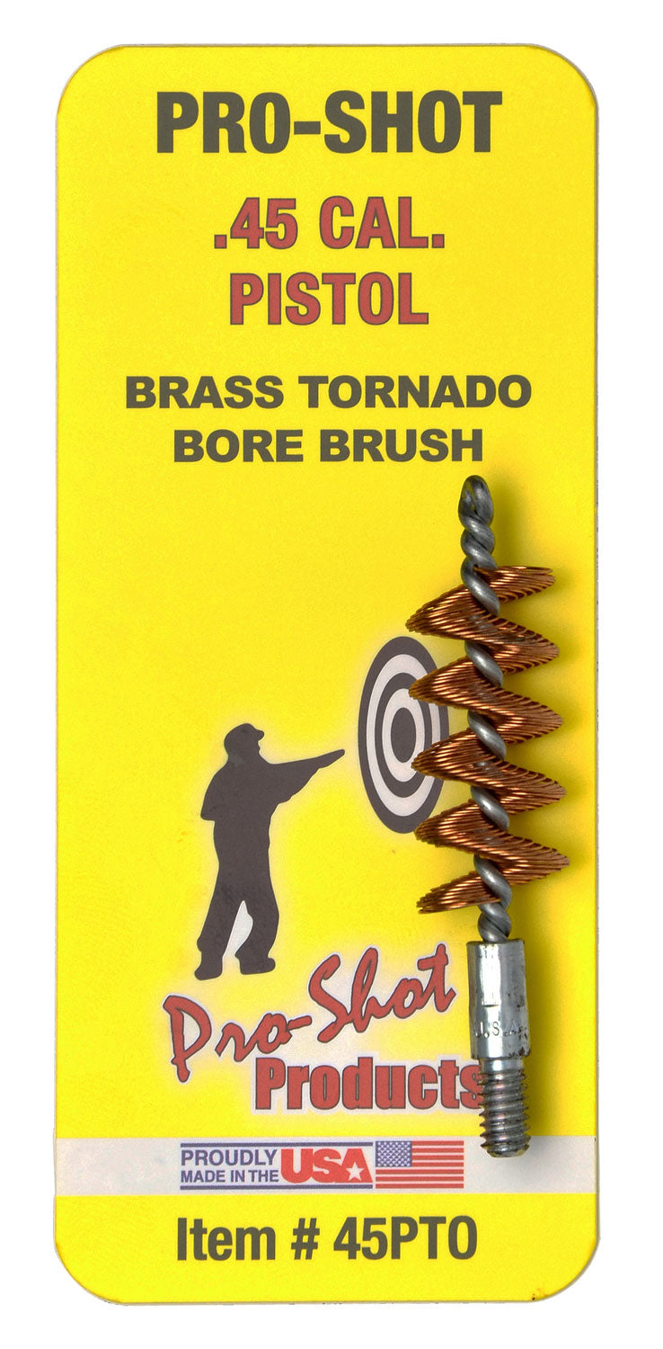 Pro-Shot 45PTO .45 Caliber Pistol Tornado Bore Brush Brass Spiral Loop