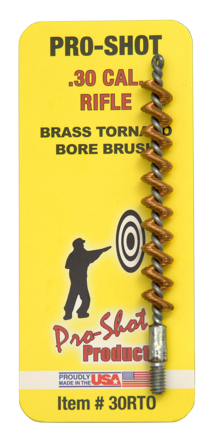 Pro-Shot 30RTO .30 Caliber Rifle Tornado Bore Brush Brass Spiral Loop #8-32 Thread