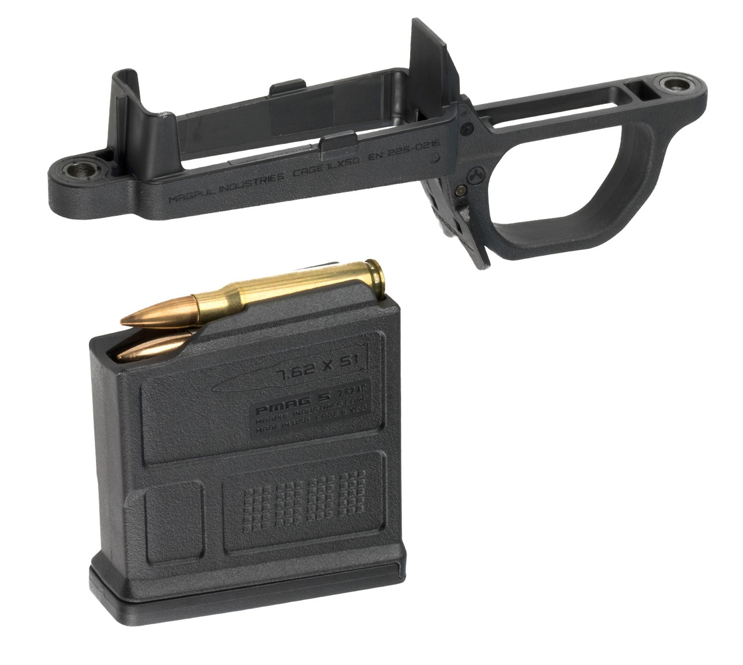 Magpul MAG497-BLK Hunter 700 Stock Bolt Action Mag Well Polymer Black Finish Includes One PMAG5 7.62 AC