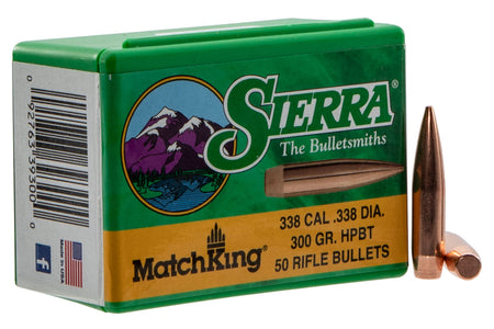 Sierra 9300T MatchKing .338 Caliber 300 Grain HPBT Bullets 50/Box