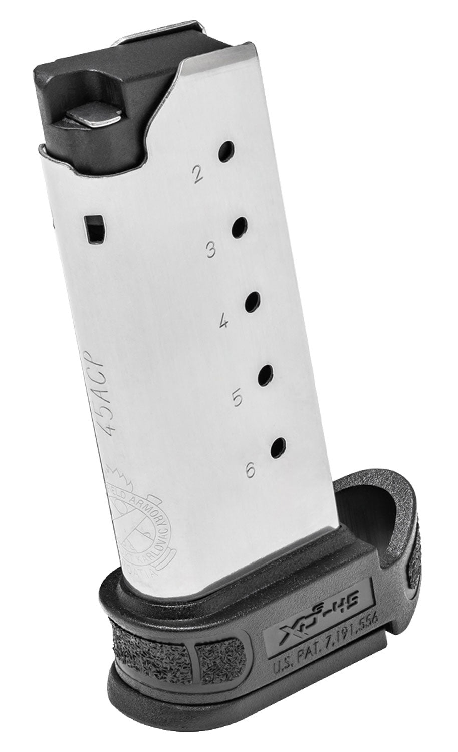 Springfield Armory XD-S Mod2 6rd .45 ACP Stainless Pistol Magazine w/ Black Sleeve
