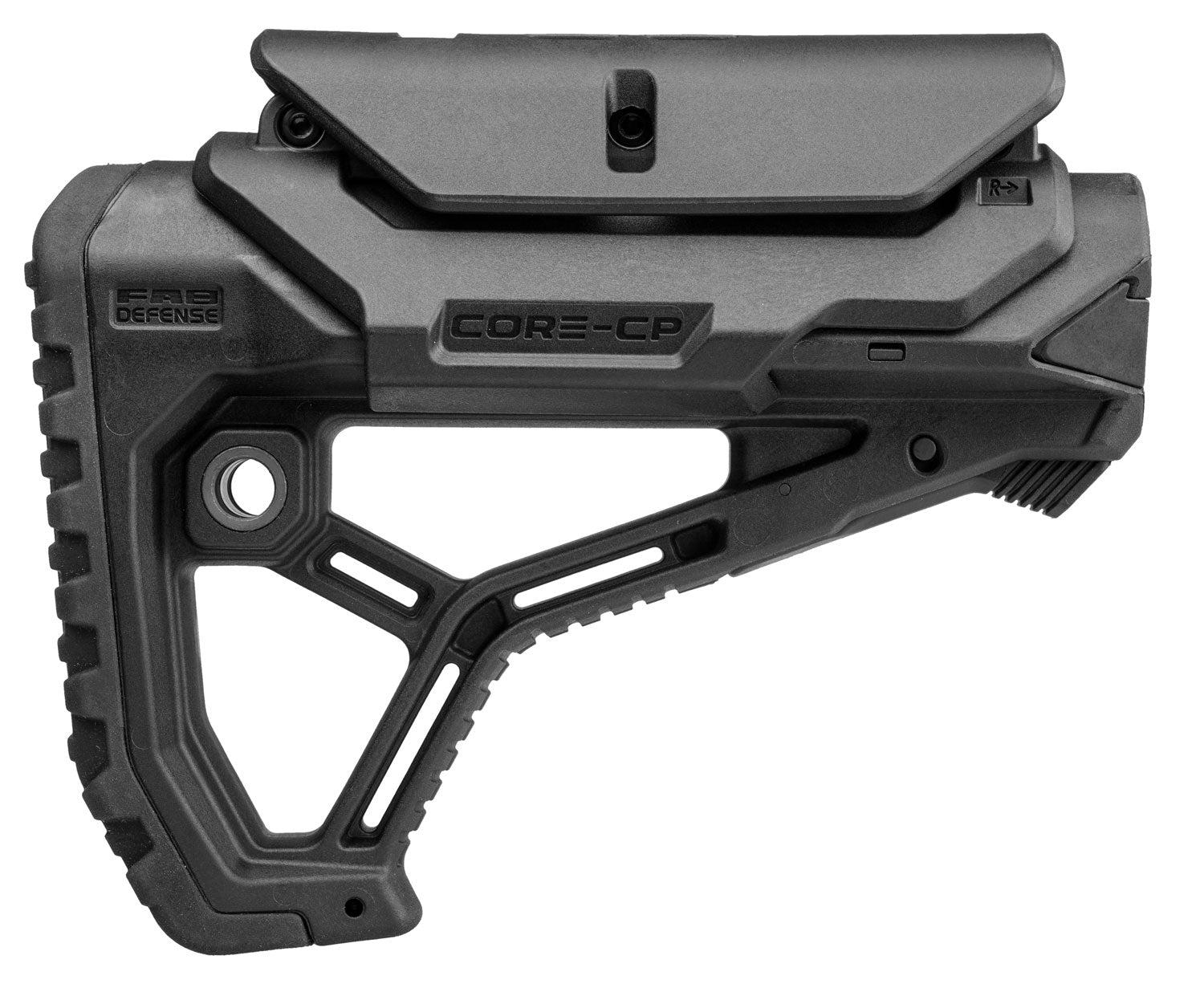 FAB Defense GL-Core CP AR-15/M4 Buttstock with Cheek-Rest Adjustment - Black FRP